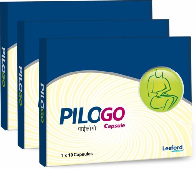 Leeford Pilogo Capsules For Prevention & Treatment of Piles 10 Capsules Pack of 3(Pack of 3)