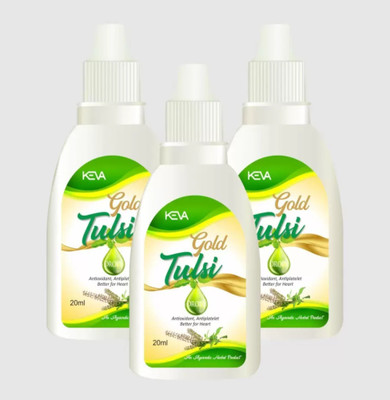 KEVA Gold Tulsi Drops Concentrated Extract of 5 Rare Tulsi &Natural Immunity Boosting(Pack of 3, 60 ml)