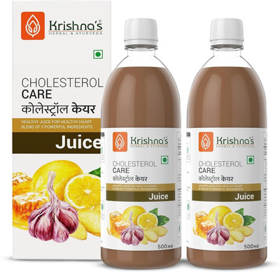 Krishna's Herbal & Ayurveda Cholesterol Care Juice | Helps Controlling Cholesterol | Boosts Metabolism | Improves Heart Functions | Pack of 2 | 500 ml Each(Pack of 2, 1000 ml)
