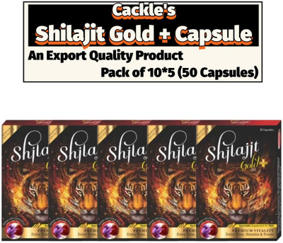 Cackle's Original Shilajit Gold Plus Capsule 50 Capsules(Pack of 5, 10 Capsules)