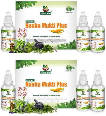 Divya Shri Nasha Mukti Plus Drops Effective & Ayurvedic De-Addiction Quit Alcohol(Pack of 6, 180 ml)