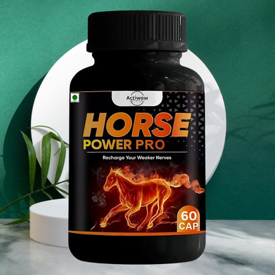 ACTIWOW Natural Horse Power Pro Ayurvadic Energy & stamina booster for man Power ImPro(60 Capsules)