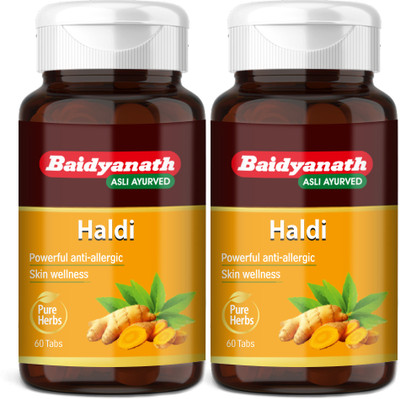 Baidyanath Haldi Tablets - 60 Tablets with Haridra Extract(Pack of 2, 120 Tablets)