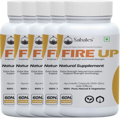 Sabates Fire Up Health Power Capsule For Men _ Stays Active All Day _ Restore Stamina(Pack of 5)