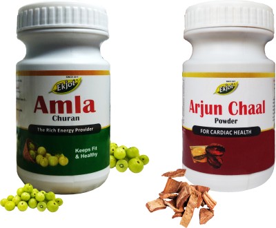 Ekjot Organic Amla Powder (100g) & Arjun Chal Powder (100g) | Combo Pack(Pack of 2)