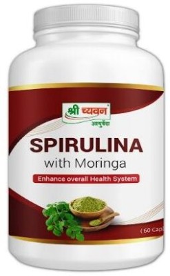 Shri Chyawan Spirulina with Moringa Capsule - 60 Tablets| Enriched with Anti-oxidants|