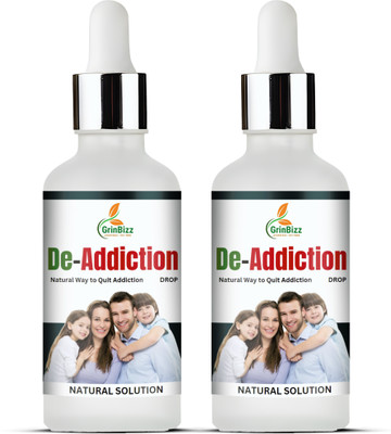 grinbizz De-Addiction Drop Natural Way To Quit Nasha | Nasha Band Dawa |Smoking Kill Drop(Pack of 2, 60 ml)