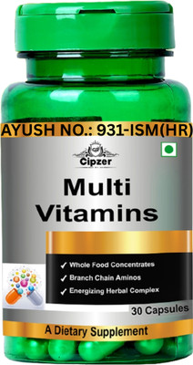 CIPZER Multivitamin 30 Capsules | Daily Nutrition Support for Energy & Immunity Boost(30 Capsules)