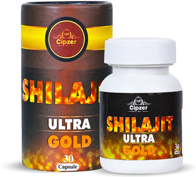 CIPZER Shilajit Ultra Gold Capsule Improve Stamina, Strength, And Energy Levels(30 Capsules)