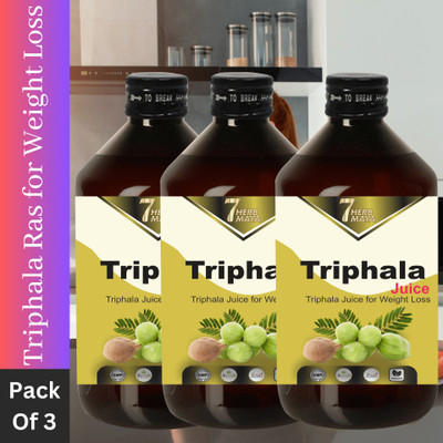 7Herbmaya Triphala Fat Reduce Juice-Slim Down with our Natural Fat Loss Juice/Fat Go Juice(Pack of 3, 1470 ml)