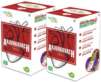 Nature Sure Arjun Kavach Tablets for Men and Women - 2 Packs (90 Nos Each)(Pack of 2, 180 Tablets)