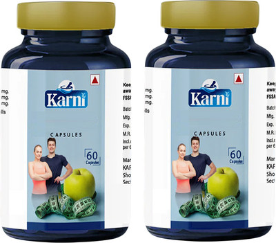 KARNI Slim 30 Capsules | Ayurvedic Fat Burner for Natural Weight Loss & Detox the Body(Pack of 2, 60 Capsules)