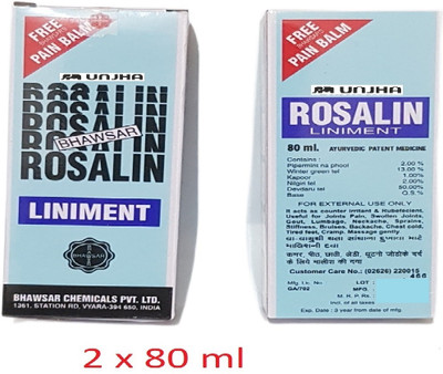Unjha Rosalin Liniment Oil for Joint pain (2 x 80 ml)(160 ml)