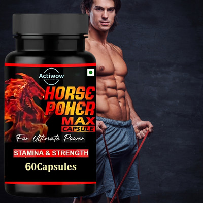 ACTIWOW Natural Horse Power Max Ayurvadic Energy & men booster for All Men(60 Capsules)