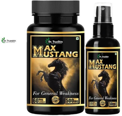 Dr.TrueSkin Max Mustang Herbal Men Capsules & Oil 50ml(30 Capsules)