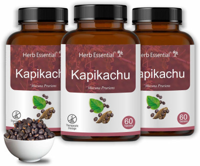 Herb Essential Kapikacchu Tablets As Dietary Supplements - 500 mg (60 Tablets)(Pack of 3, 180 Tablets)