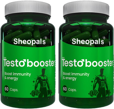 Sheopals Testo Booster For Men | Improved Stamina & Reduced Fatigue.(Pack of 2, 120 Capsules)