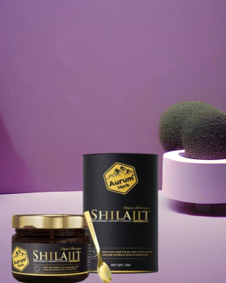 AURUM HERB Shilajit Gold Grade Resin – Pure Extract for Endurance and Focus(20 g)