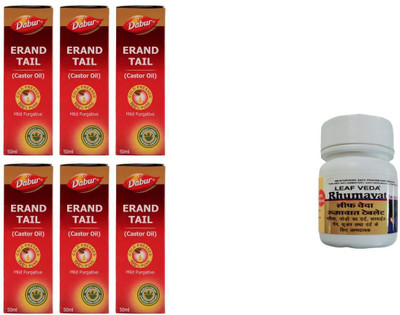 Dabur Erand Tail For Constipation With Leaf Rhumawat 30 Tab(Pack of 7, 300 ml)