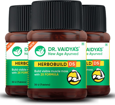 DR. VAIDYA'S Herbobuild DS( Double strength ) -30 CAPSULES - PACK OF 3(Pack of 3, 90 Tablets)