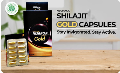 Neuhack Nisarga Gold Ashwagandha Shilajit Capsules | Ayurvedic Supplement(100 Capsules)