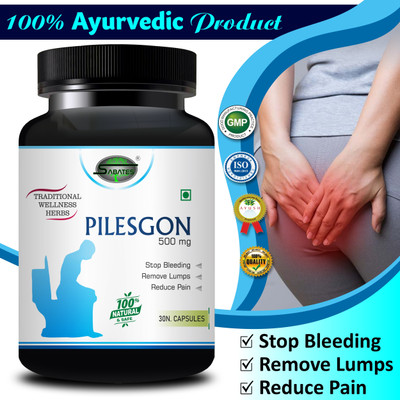 Sabates Pilesgon Multivitamin Relieve In Bleeding Burning& Pain With Proctopile(Pack of 2, 60 Capsules)