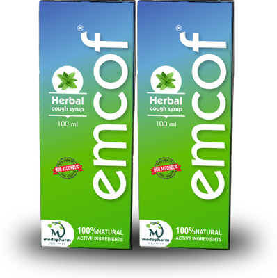 Medopharm Wellness Emcof Ayurvedic Cough Syrup 100 ml. Combo | Support Respiratory System(Pack of 2, 200 ml)