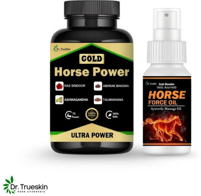 Dr.TrueSkin Horse Power Gold & Oil with stamina herbs formula(30 Capsules)