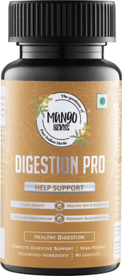 MANGO HERBS DIGESTION PRO-12 Herbs+Spices-Reduce Acidity,Bloating+Constipation-No Laxatives(60 Tablets)
