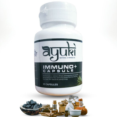 ayuki shilajit for men Immuno+ capsules with best shilajit | Boosts Stamina(30 Capsules)
