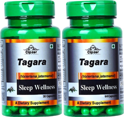 CIPZER Tagara 30 & 60 Capsules Reduces Insomnia, Stress & Promotes Healthy Good Sleep(Pack of 2, 30 Capsules, 60 Capsules)