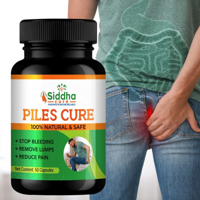 Siddha cure Piles Care Capsules - Relief From Pain, Bleeding & Constipation(50 Capsules)