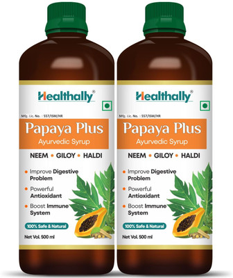 Health Ally Ayurvedic Papaya Leaf Platelets Count Booster Syrup/Tonic/Juice(AYUSH Approved)(1 L)