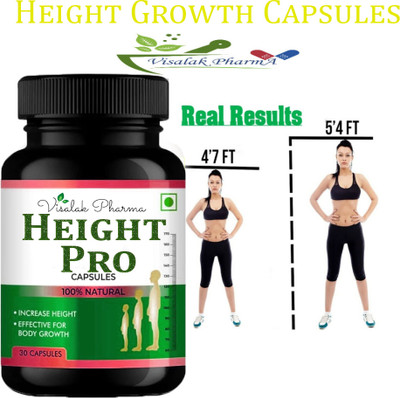 visalak pharma Height Pro Capsule For Developes Length of Bones Gains Extra Inches(30 Capsules)