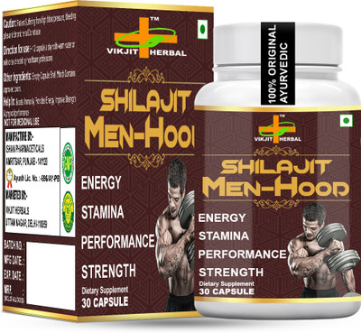 VIKJIT HERBALS SHILJIT MEN HOOD CAPSULES(30 Capsules)