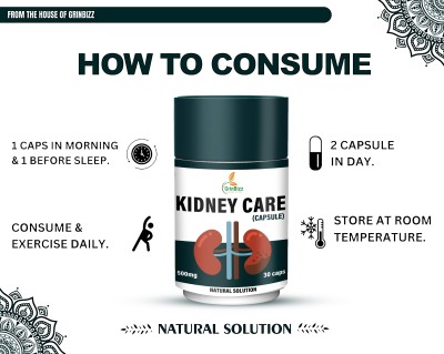 grinbizz Kidney Care Capsule/Healthy Kidney Ki Dawa/Kidney Detox/Kidney Stone Dissolver