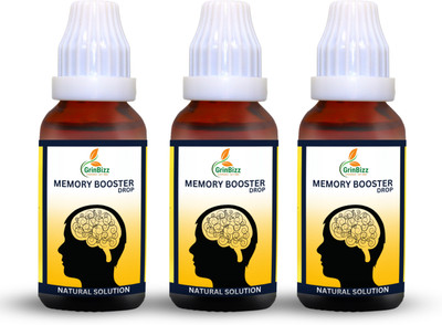 grinbizz Memory Booster Drop Enhance Brain Power & Focus/Brain Booster/Brain Wellness(Pack of 3, 90 ml)