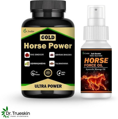 Dr.TrueSkin Horse Power Gold & Oil for stamina and herbal performance(30 Capsules)