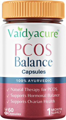 Vaidyacure PCOS PCOD Ayurvedic Medicine for Delayed Irregular Periods 60 Capsules for Women(60 Capsules)