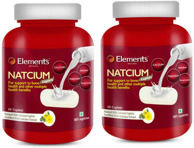 Elements WELLNESS NATCIUM CAPLETS-120CAPLETS(Pack of 2, 120 Capsules)