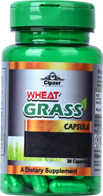 CIPZER Wheat grass 30capsule-Reduced Cholesterol, Detoxify Body & Boost Immunity-500mg(30 Capsules)