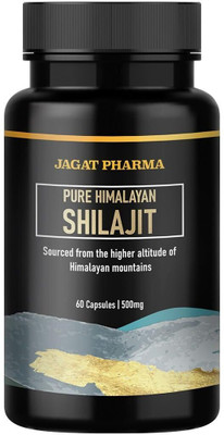 jagat Pharma Pure Himalayan Shilajit for Strength Power & Stamina - 500 MG 60 Caps(60 Capsules)