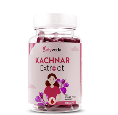 Girlyveda Kanchnar Guggulu Extract Ayurvedic Capsules| Thyroid Supplement(60 Capsules)