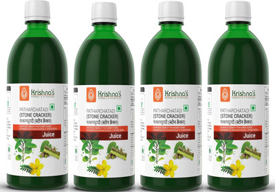 Krishna's Herbal & Ayurveda Patharchatadi (Stonecracker) Juice | 500 ml Each(Pack of 4, 2000)