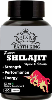 EARTH KING Power Shilajit/Shilajeet Capsule for Vigor & Vitality - 500mg 60 Capsules(500 mg)