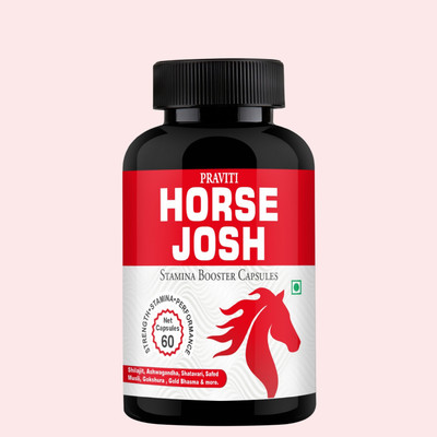 PRAVITI Horse Josh Capsules For Extra Power, Stamina & Performance | Ultra Fire Formula(60 Capsules)