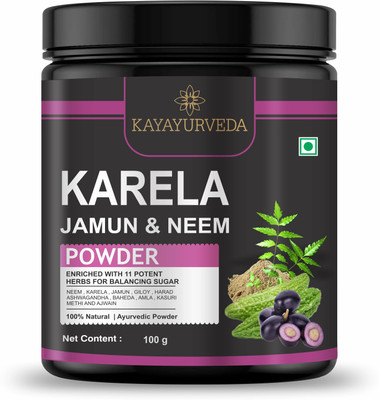 KAYAYURVEDA Karela Jamun Neem Powder for Maintaining Blood Sugar Levels(100 g)