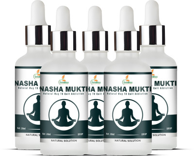 grinbizz Nasha Mukti Drop Natural Way To Stop Alcohol & Smoking/Anti Addiction/Nasha Band(Pack of 5, 150 ml)
