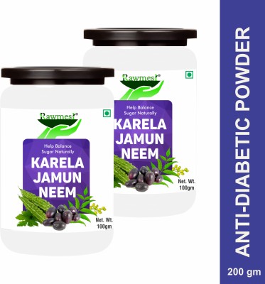 Rawmest Neem Karela Jamun Powder- For Maintaining Blood Sugar Levels(Pack of 2)