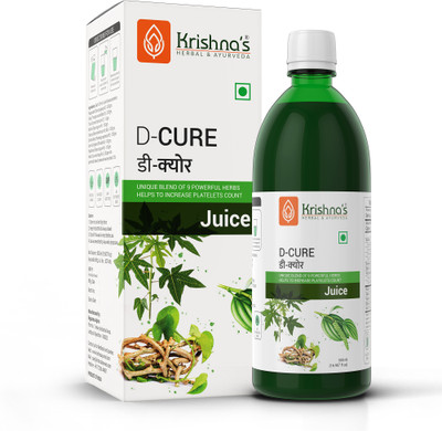 Krishna's Herbal & Ayurveda D-Cure Juice | Helps to Increase Platelets Count | Blend of Powerful Herbs(500 ml)